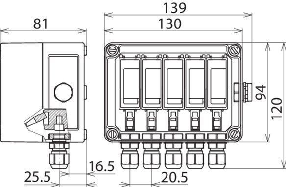 Dehn 900920 Überspannungsableiter Typ 2 DEHNcube im Gehäuse IP65 für PV-Anlagen 2MPP bis 1000V DC