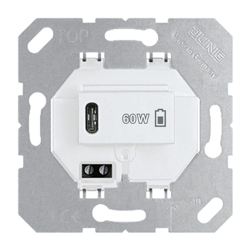 Jung USBPD60CWW USB-Ladegerät PD, 1 x Typ C, alpinweiß