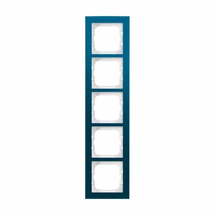Busch-Jaeger 1725-228 Abdeckrahmen 5-fach, Busch-axcent, glas ozean matt