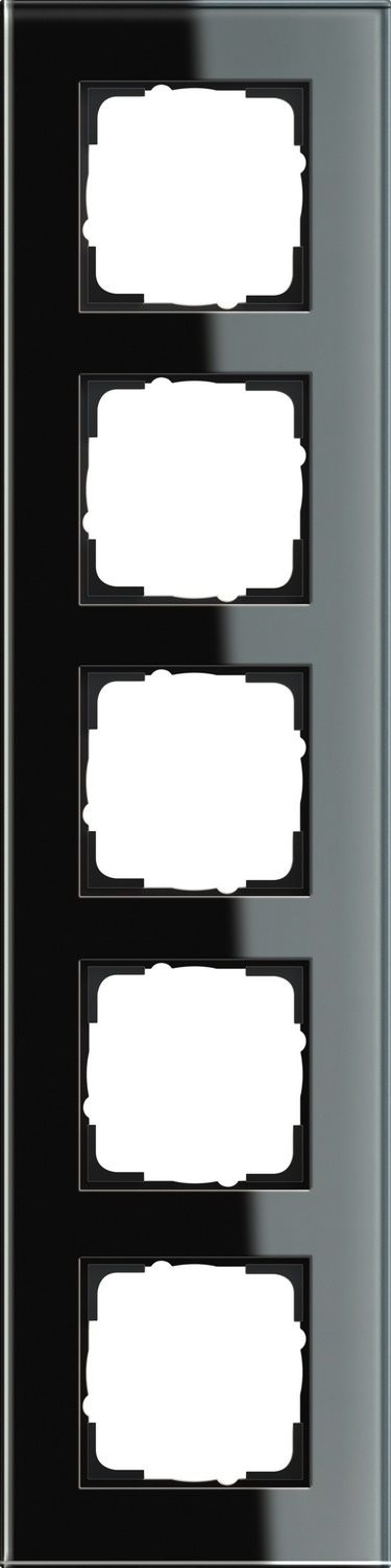 Gira 021505 Abdeckrahmen 5-fach, Gira Esprit, Glas schwarz