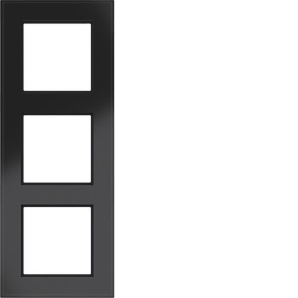 Hager WAD8300GBG Rahmen 3-fach, A.8, glas schwarz glänzend