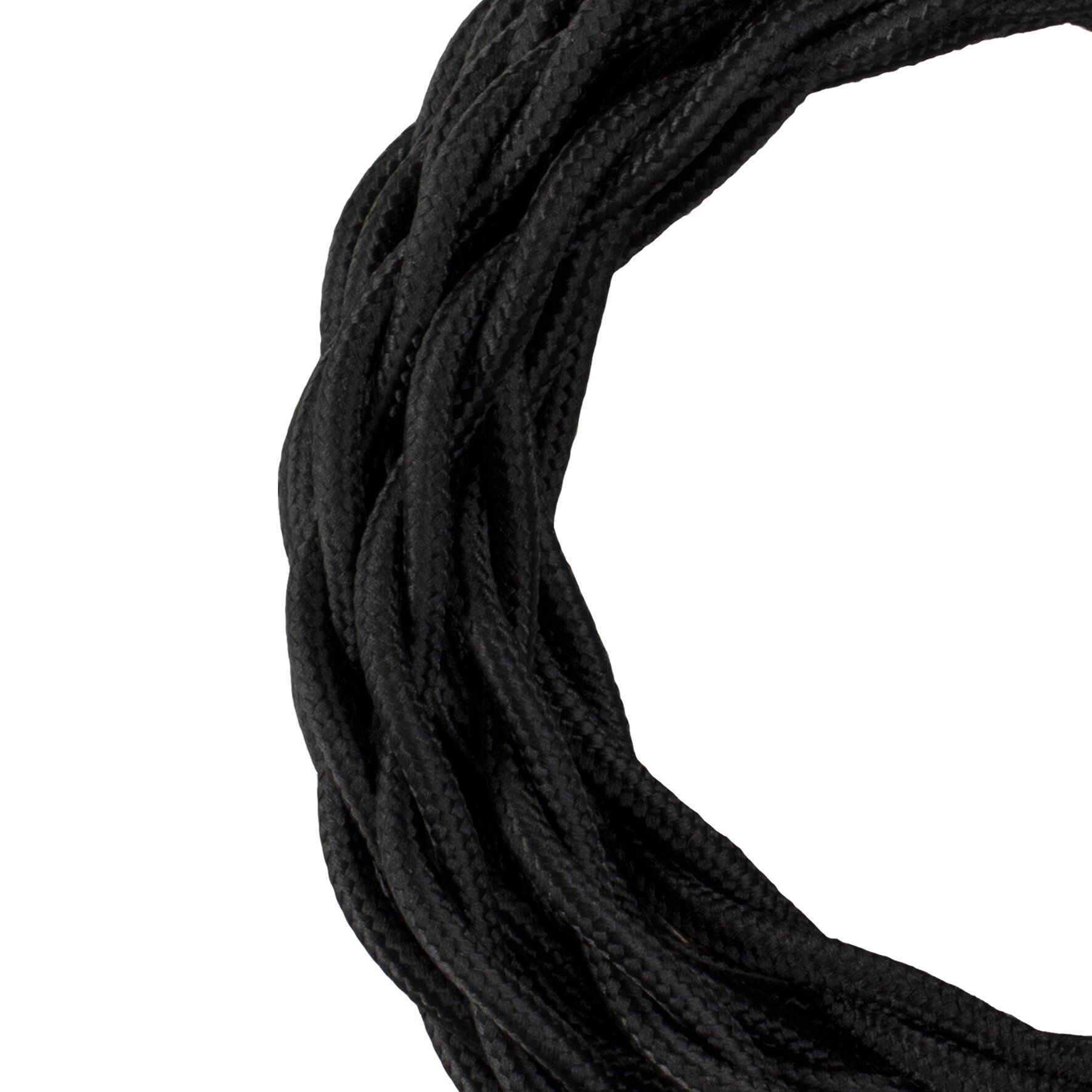 BAILEY 140308 Textilkabel 2x0,75mm², gedreht, Länge 3m, schwarz