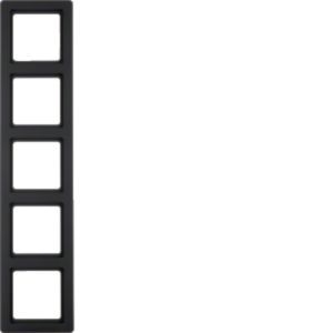 Berker MAN0201523 Rahmen 5-fach, Q.1, tiefschwarz matt