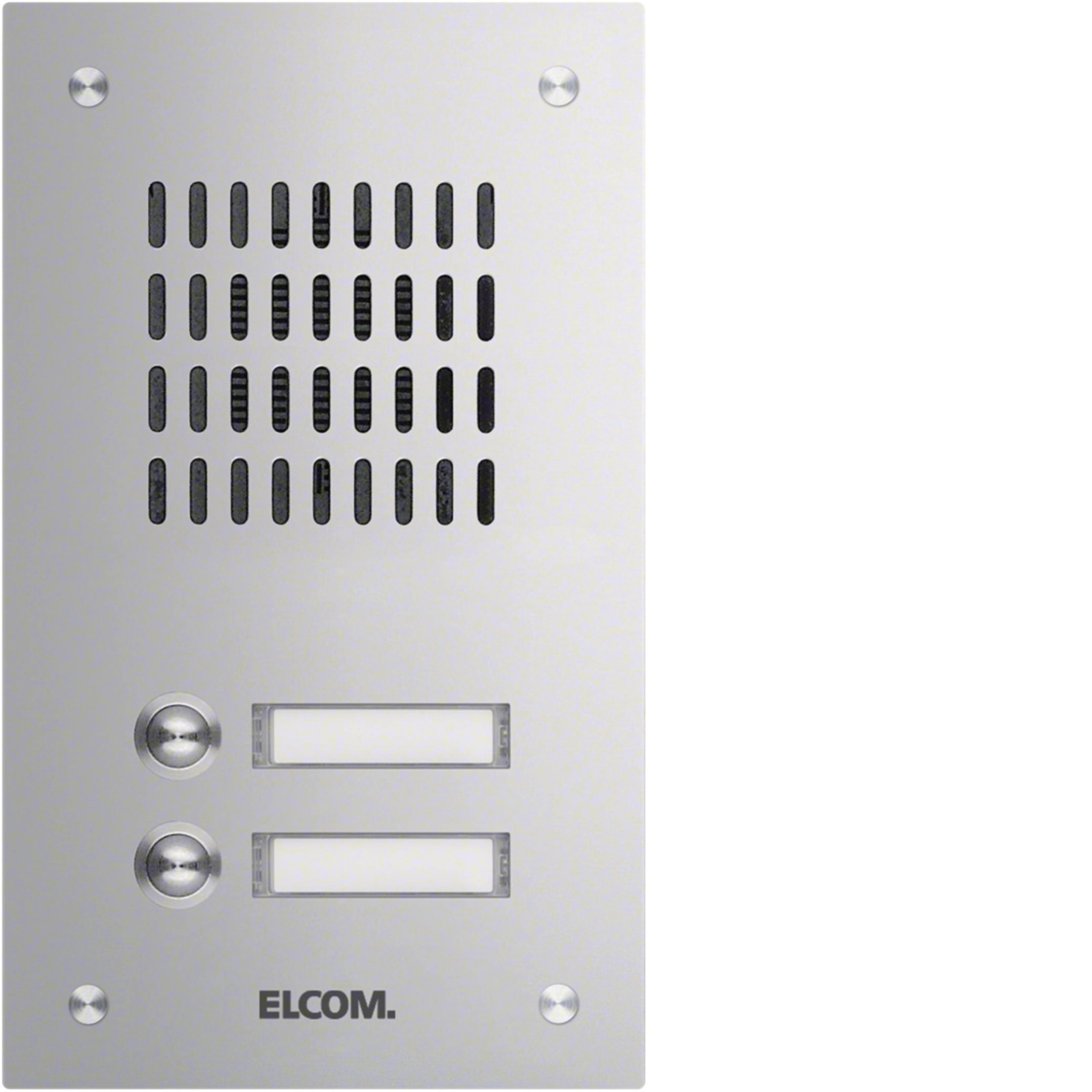 Elcom 1102180 Aussenstation für Türlautsprecher 2/1, Rund-Taster, Unterputz, Edelstahl, ESTA