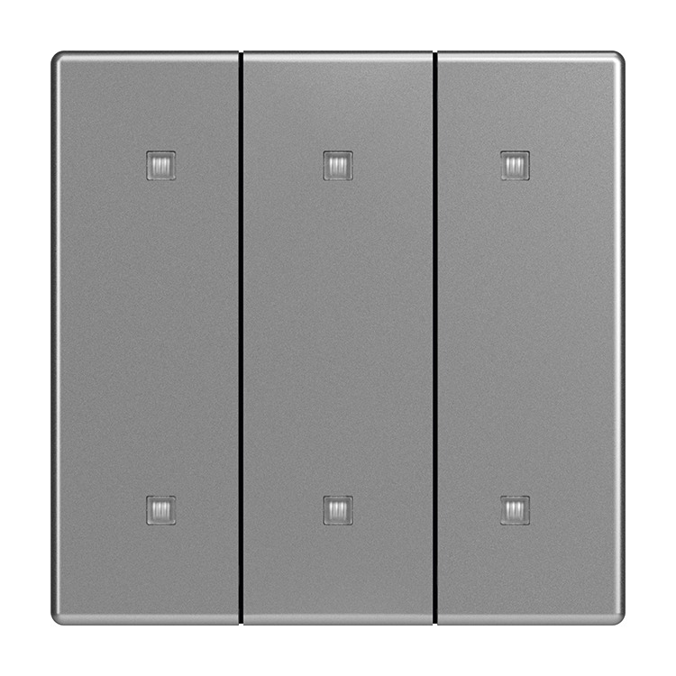 Busch-Jaeger 2570-30-866 Wippe 3-fach für Elektroniktaster mit transparenten Kalotten, edelstahl matt