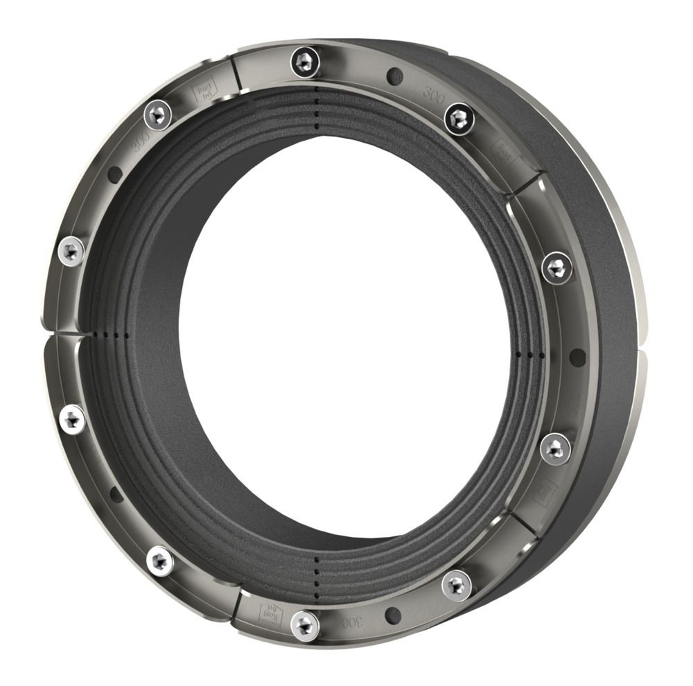 Hauff 3030300076 Standard-Ringraumdichtung für Rohre mit U-Profil-Pressplatten mit stufenloser Supersegmentringtechnologie HSD300 SSG 1x200-252 b50 A2/EPDM50