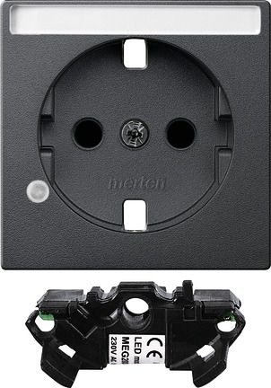 Merten MEG2333-0414 Erweiterungsset Kontrolllicht für Schutzkontakt-Steckdosen, System M, anthrazit