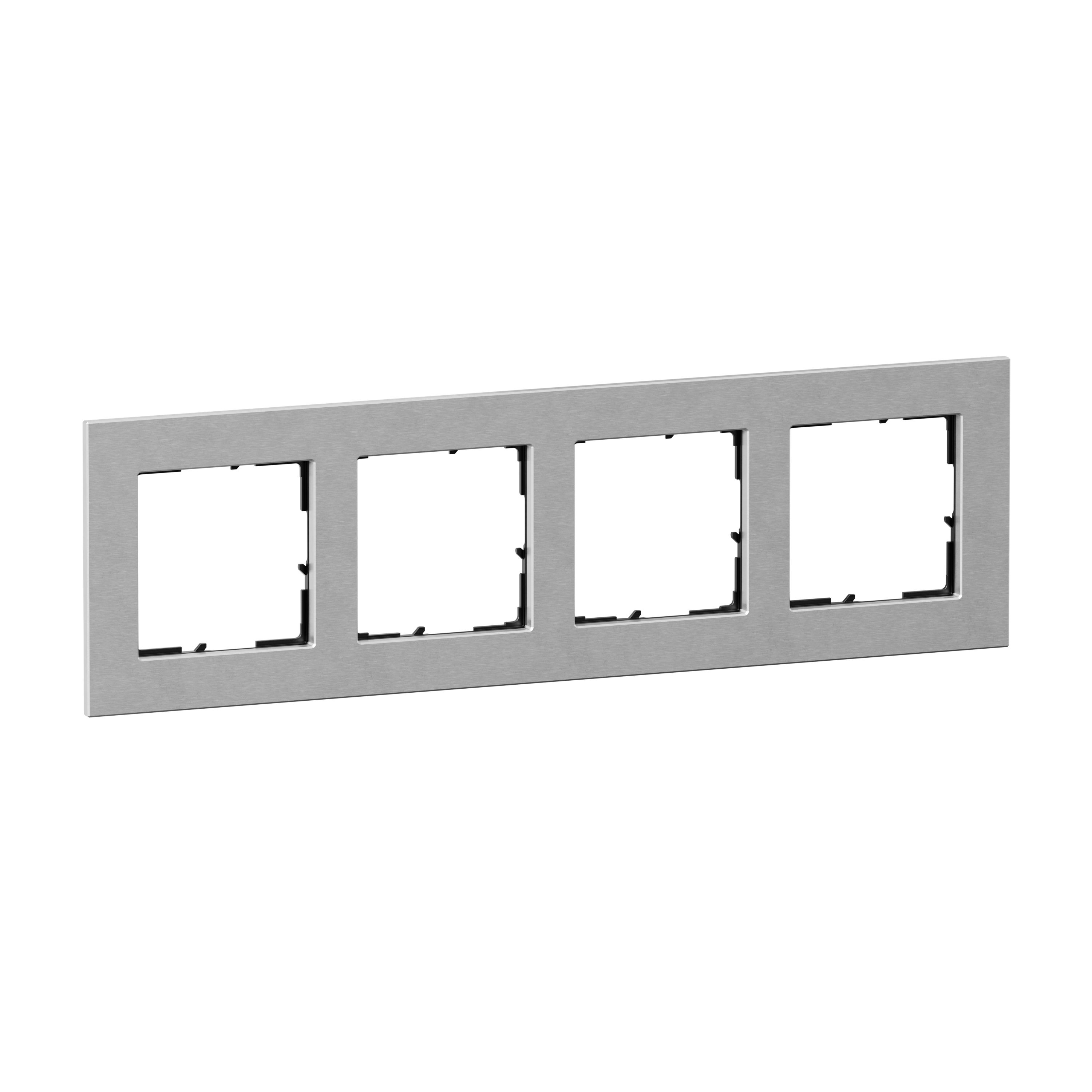 Legrand 766124 SEANO Natura 4-fach Rahmen aus Echtmaterial, aluminium eloxiert