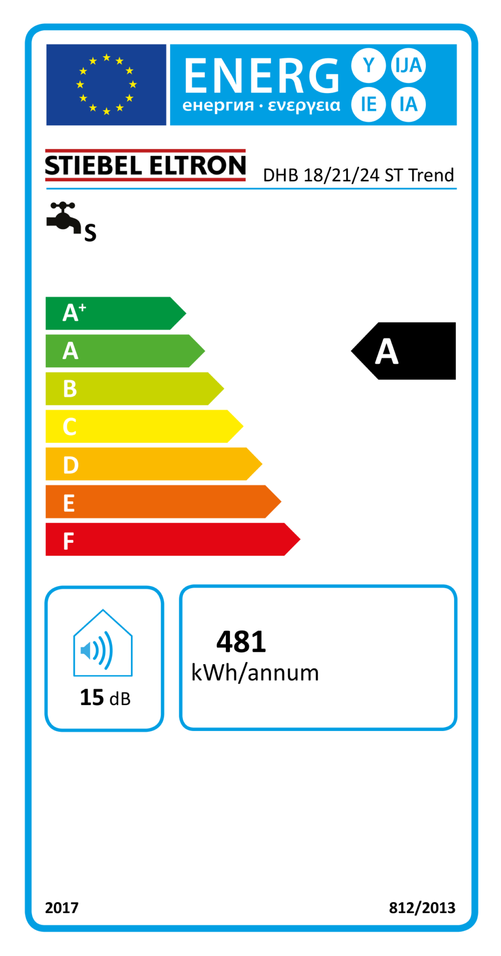 Stiebel Eltron 204202 Komfort-Durchlauferhitzer, DHB 18/21/24 ST Trend, 18,21,24 kW, 400 V, weiß