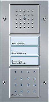Gira 126165 Türstation 3-fach Unterputz, Gira TX_44, (WG UP) Farbe alu