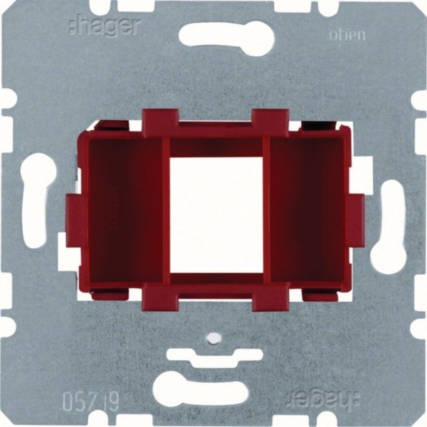 Hager WDF4611R Tragplatte mit roter Aufnahme 1-fach für Modular Jack, Unterputz, rot