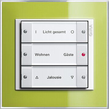 Gira 5333100 eNet Funk Wandsender 3-fach, System 55, Wippen mit Beschriftungsfeld