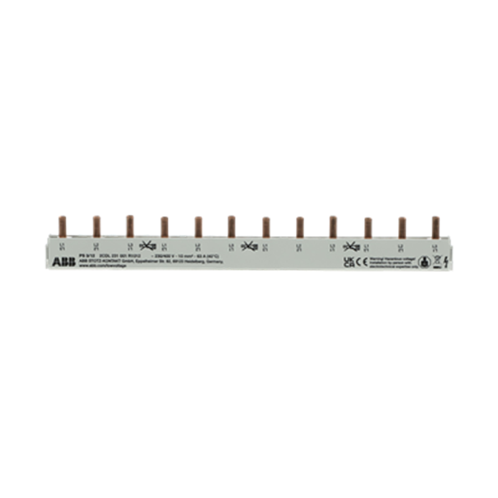 ABB Stotz PS 3/12 fix Sammelschiene nicht ablängbar, 3 Phasen, 12 TE, für S200, F200, DDA200