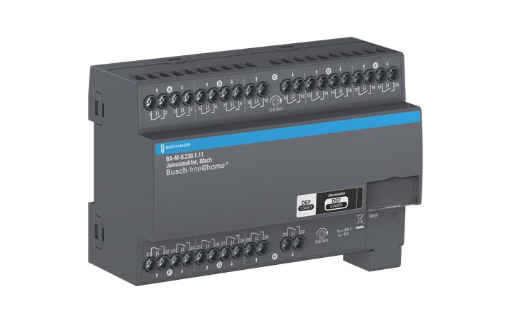Busch-Jaeger BA-M-8.230.1.11 Jalousieaktor, 8-fach, 230 V, REG, grau, Busch-free@home