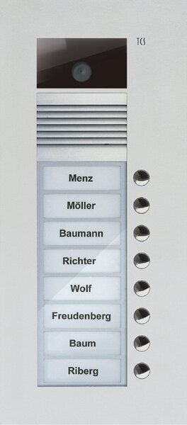 TCS PVU1680-0010 Video-Außenstation, Serie AVU, einspaltig mit Video-Türtelefon für 8 WE