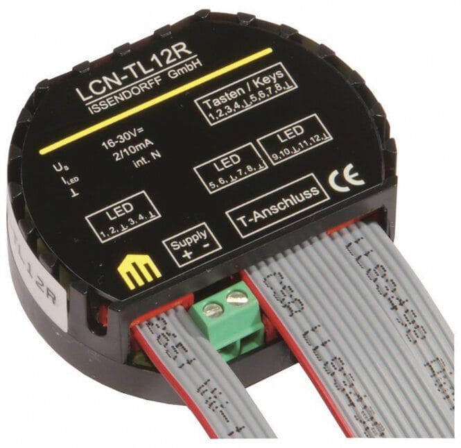 Issendorff LCN-TL12R Tableau-Adapter mit acht Tasteneingängen und zwölf LED-Ausgängen mit gemeinsamer Kathode