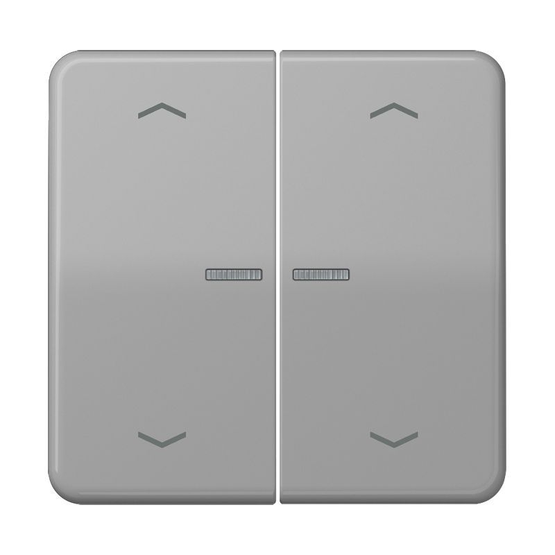 Jung CD102KO5PGR Wippe mit Lichtleiter, mit Pfeilsymbolen für Taster 2-fach, Duroplast, F10, Serie CD, grau