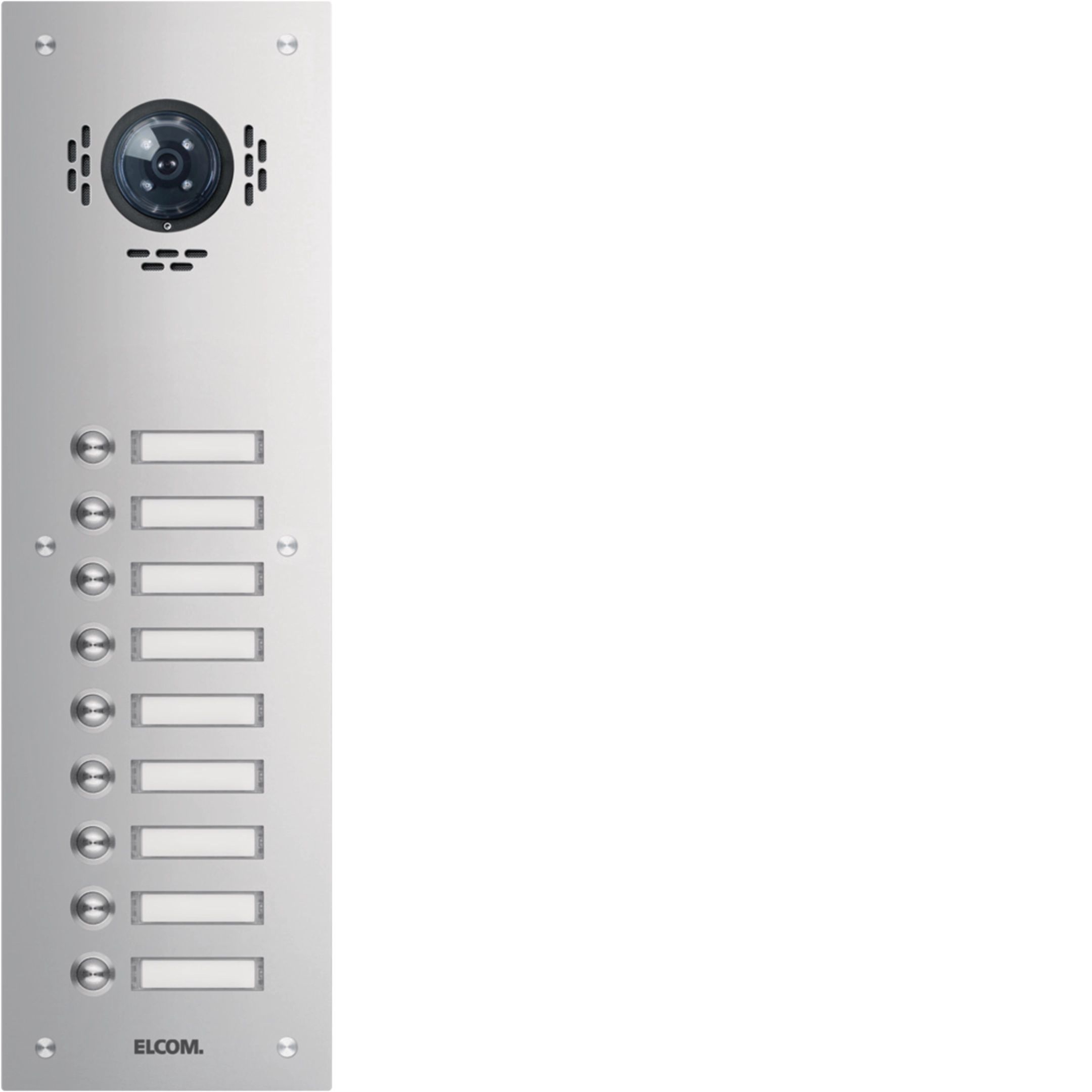 Elcom 1109180BTC Aussenstation für Kamera-Türlautsprecher 9/1, Rund-Taster, Unterputz, Edelstahl matt, ESTA