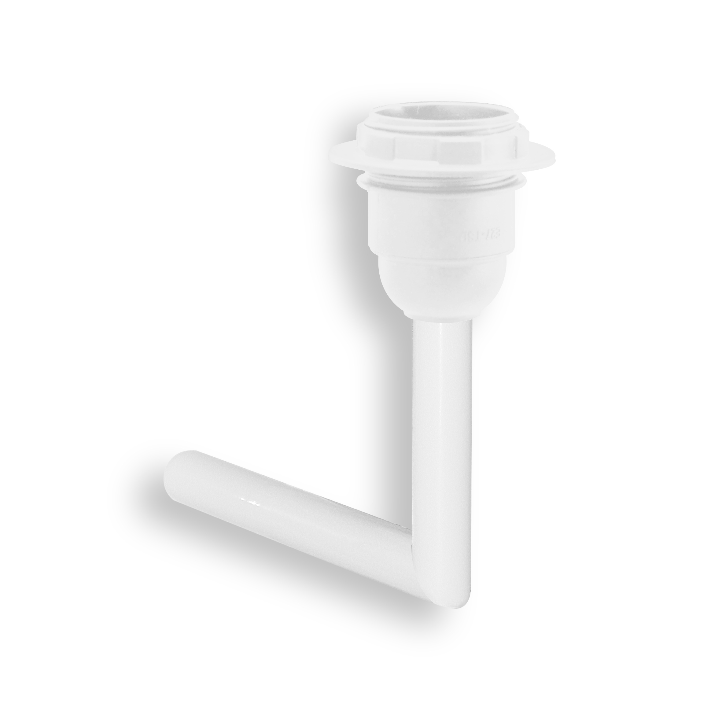 qles SLA0625 Schirmlampe 80x120mm - ohne Lampenschirm, für Merten System-M, E27/230V, Aktivweiß glänzend, brillant
