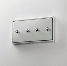 Jung AL12-250R0 Abdeckung mit Kipphebel "Zylinder", 2 x 2 Kipphebel, waagerecht, Serie LS 1912, Aluminium