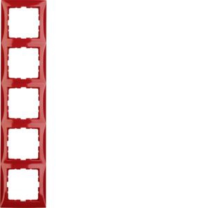 Berker 10158962 Rahmen 5-fach, S.1, rot glänzend