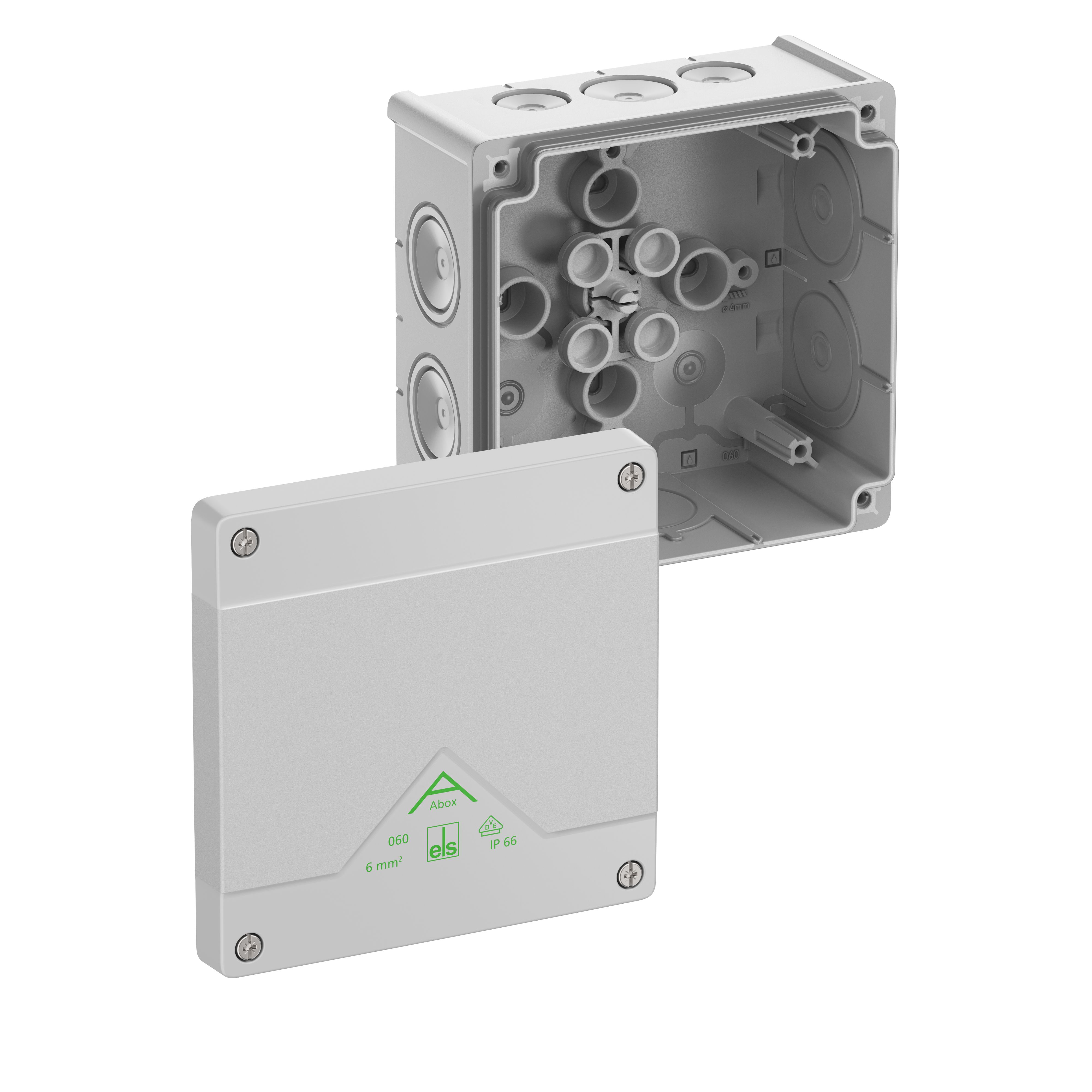 Spelsberg 80640001 Abzweigkasten, Schutzart IP66, max. Leiterquerschnitt 6², grau