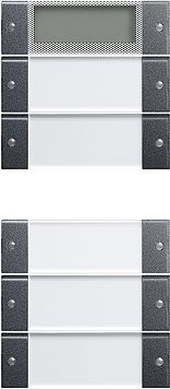 Gira 214528 Wippenset 5-fach Plus (2+3) mit Beschriftungsfeld, System 55, Klar/anthrazit
