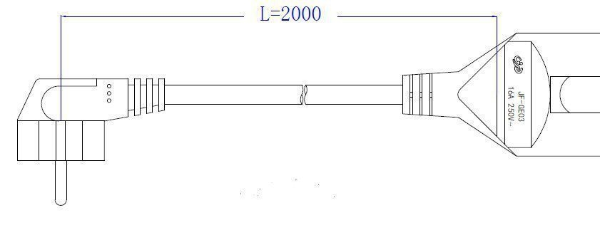 Bachmann 341.184 Verlängerung H05VV-F 3G1,50mm² 2m, 3-polig