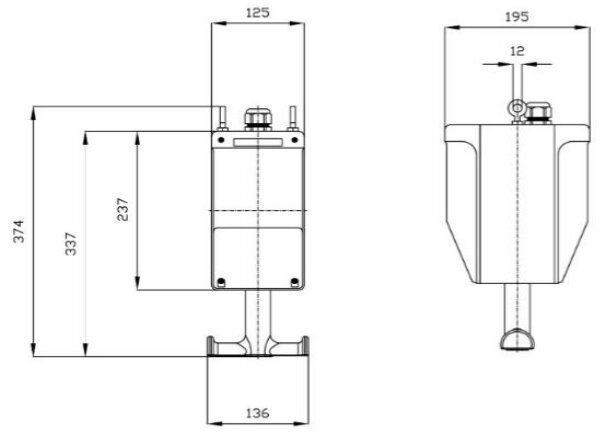 Walther 6H00107 Kunststoff-Hängesteckdosenkombination, 16A, 1x CEE gerade 16A 5P 400V 6h, 3x Schutzkontakt-Steckdosen