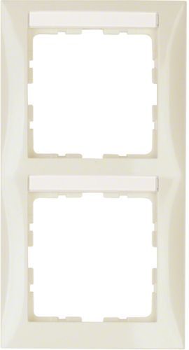 Berker 10128912 Rahmen mit Beschriftungsfeld 2-fach senkrecht, S.1, weiß glänzend