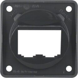 Berker 845582505 Tragplatte 2-fach für BTR-/E-DAT Module, Integro Modul-Einsätze, anthrazit glänzend