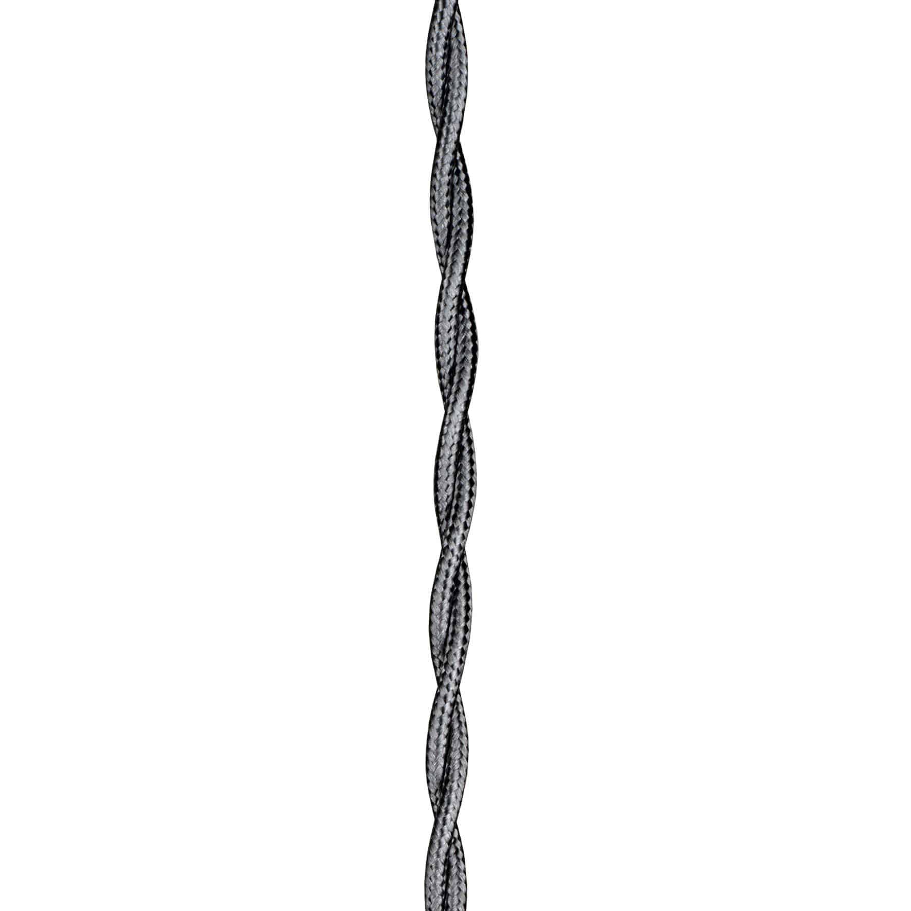 BAILEY 140315 Textilkabel 2x0,75mm², gedreht, Länge 3m, silber metallic