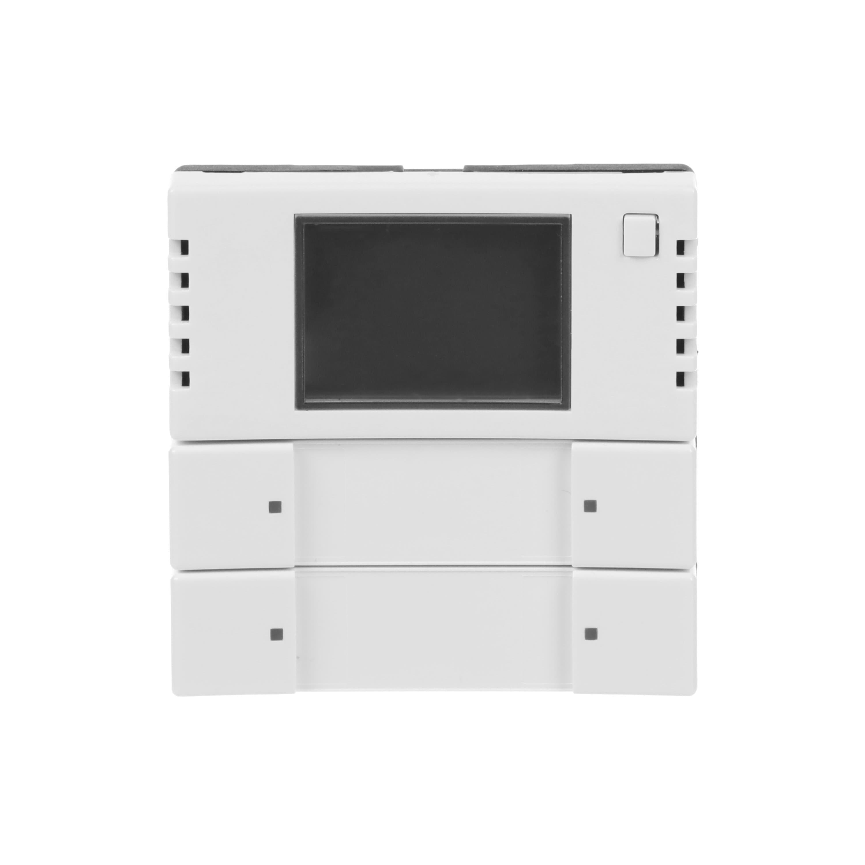 Busch-Jaeger 6128/28-84 Bedienelement 2/4-fach, Raumklima, mit Raumtemperaturregler, Multifunktion/Farbkonzept, studioweiß glänzend, Plattform 63, KNX