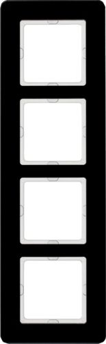 Berker 10146076 Rahmen 4-fach, Q.7, Glas schwarz