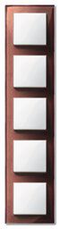 Merten 489515 Echtglasrahmen 5-fach, M-PLAN, Mahagonibraun