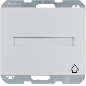 Berker 47527203 Schutzkontakt-Steckdose mit Klappdeckel selbstschließend, Beschriftungsfeld und erhöhtem Berührungsschutz, K.5, Alu