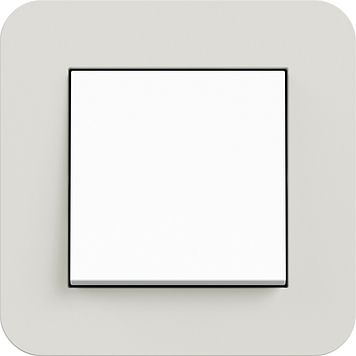 Gira 0211411 Abdeckrahmen 1-fach, Gira E3, hellgrau Soft-Touch mit Trägerrahmen reinweiß glänzend