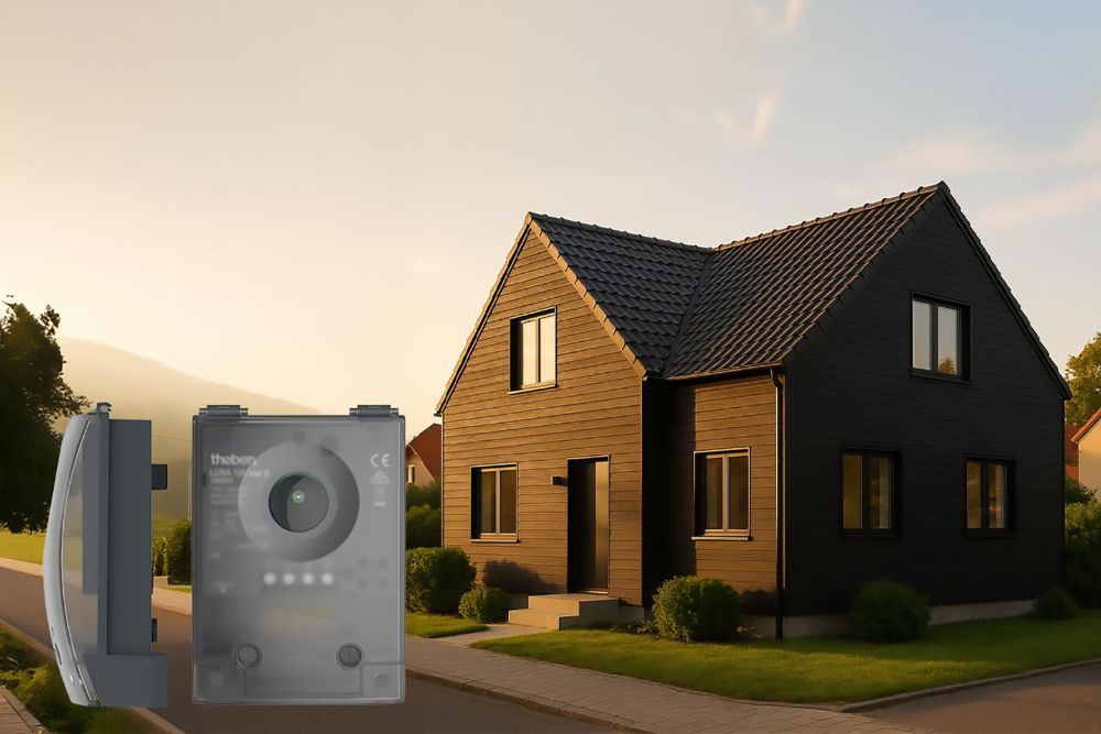 Theben 1260911 LUNA 126 star E AN Dämmerungsschalter mit integriertem Lichtsensor, 2-200 Lux, mit Adapterplatte, anthrazit