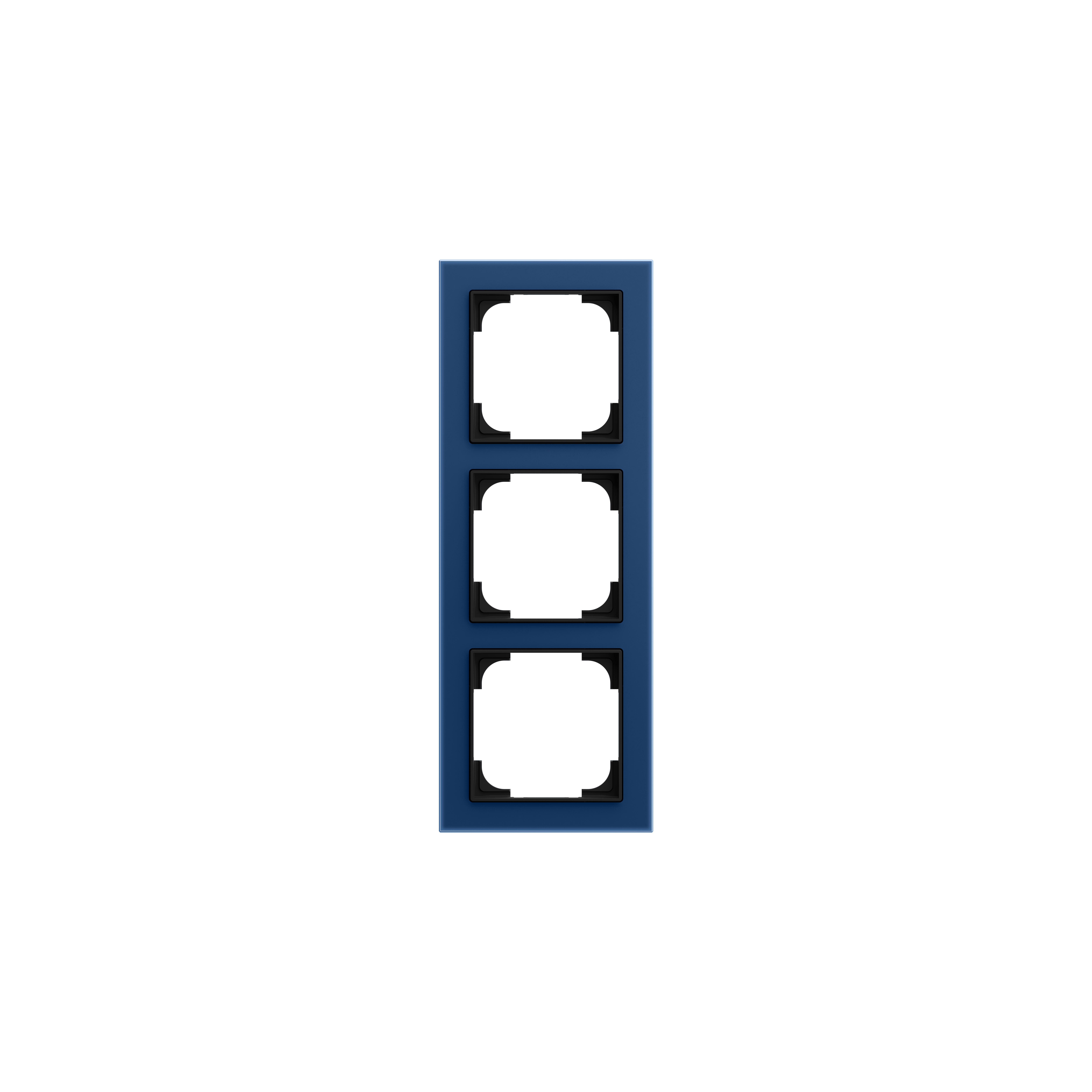 Busch-Jaeger 1723-4028 Abdeckrahmen 3-fach, Busch-art linear, glas blau matt