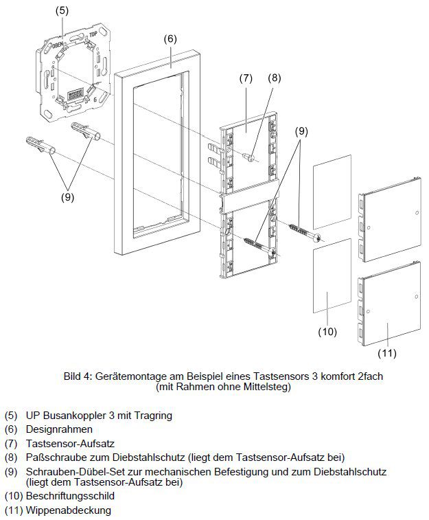 Gira 513200 Tastsensor3 Komfort 2-fach (1+1)