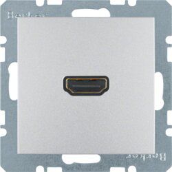 Berker 3315431404 High Definition Steckdose mit 90°-Steckanschluss, S.1/B.3/B.7, alu matt