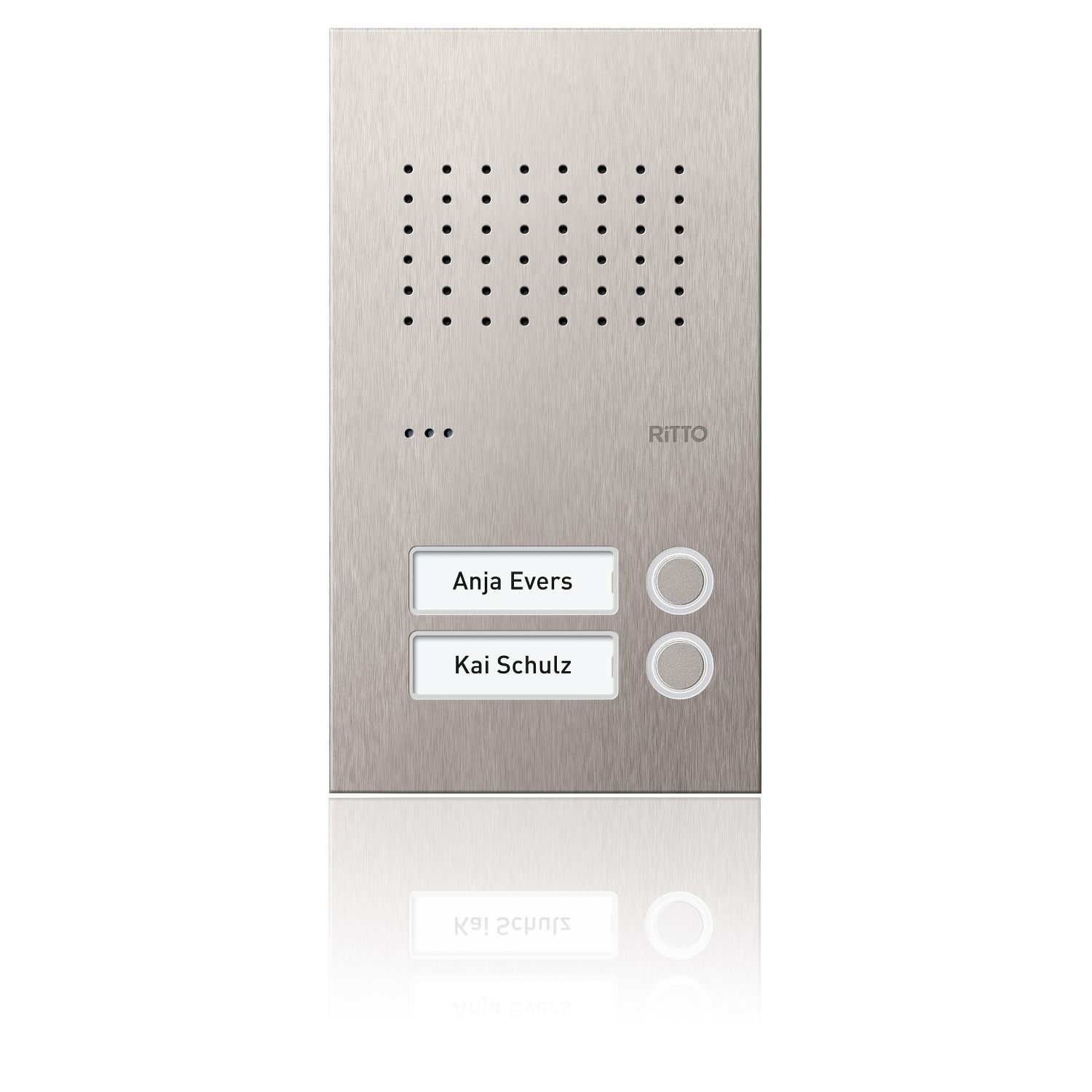 Ritto RGE1810225 Acero Pur Edelstahl-Türstation für 2 WE, Unterputz