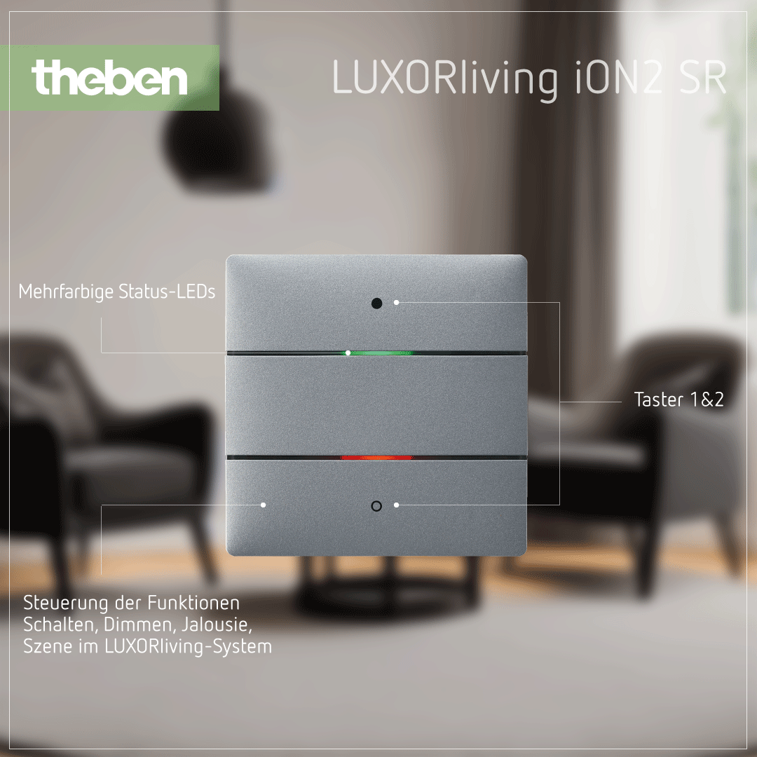 LUXORliving iON2 SR – Multifunktionaler Tastsensor mit Temperaturüberwachung in Silber Produktdetails zum LUXORliving iON2 SR Tastsensor in Silber mit Temperaturüberwachung