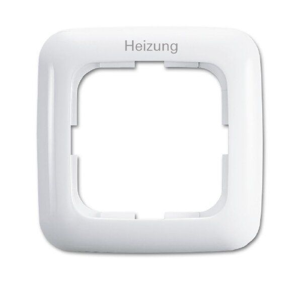 Busch-Jaeger 2511 JH-214 Abdeckrahmen 1-fach mit Aufdruck "Heizung" Reflex SI, horizontal, alpinweiß glänzend
