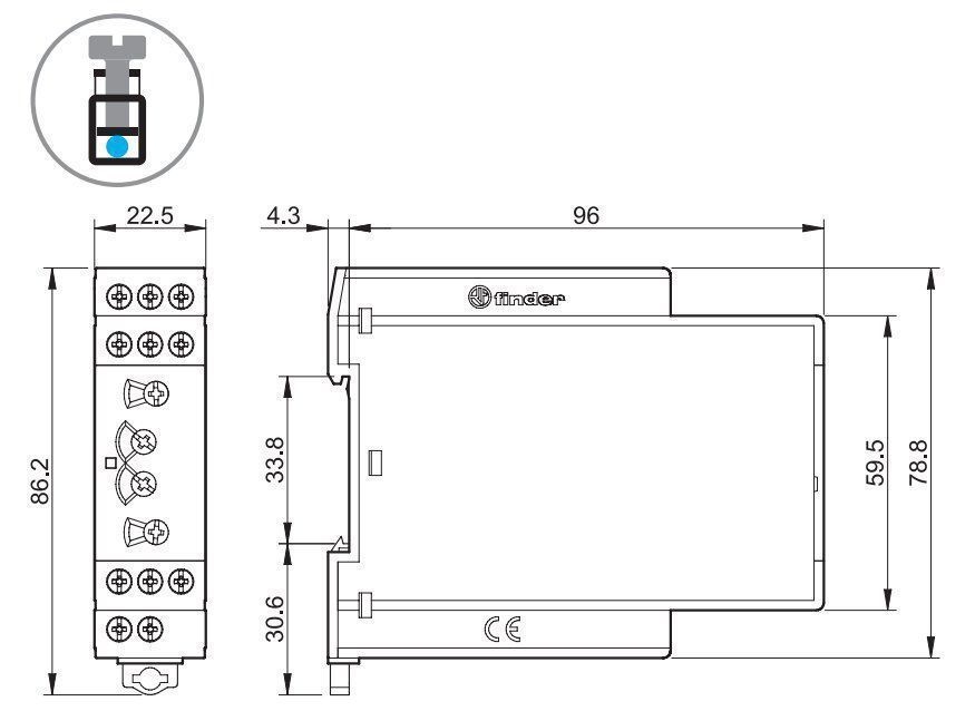 Finder 830202400000 Zeitrelais, 2 Wechsler, 12 A, für 24 bis 240 V AC/DC, 8 Zeitfunktionen, Zeitbereiche bis 10 Tage