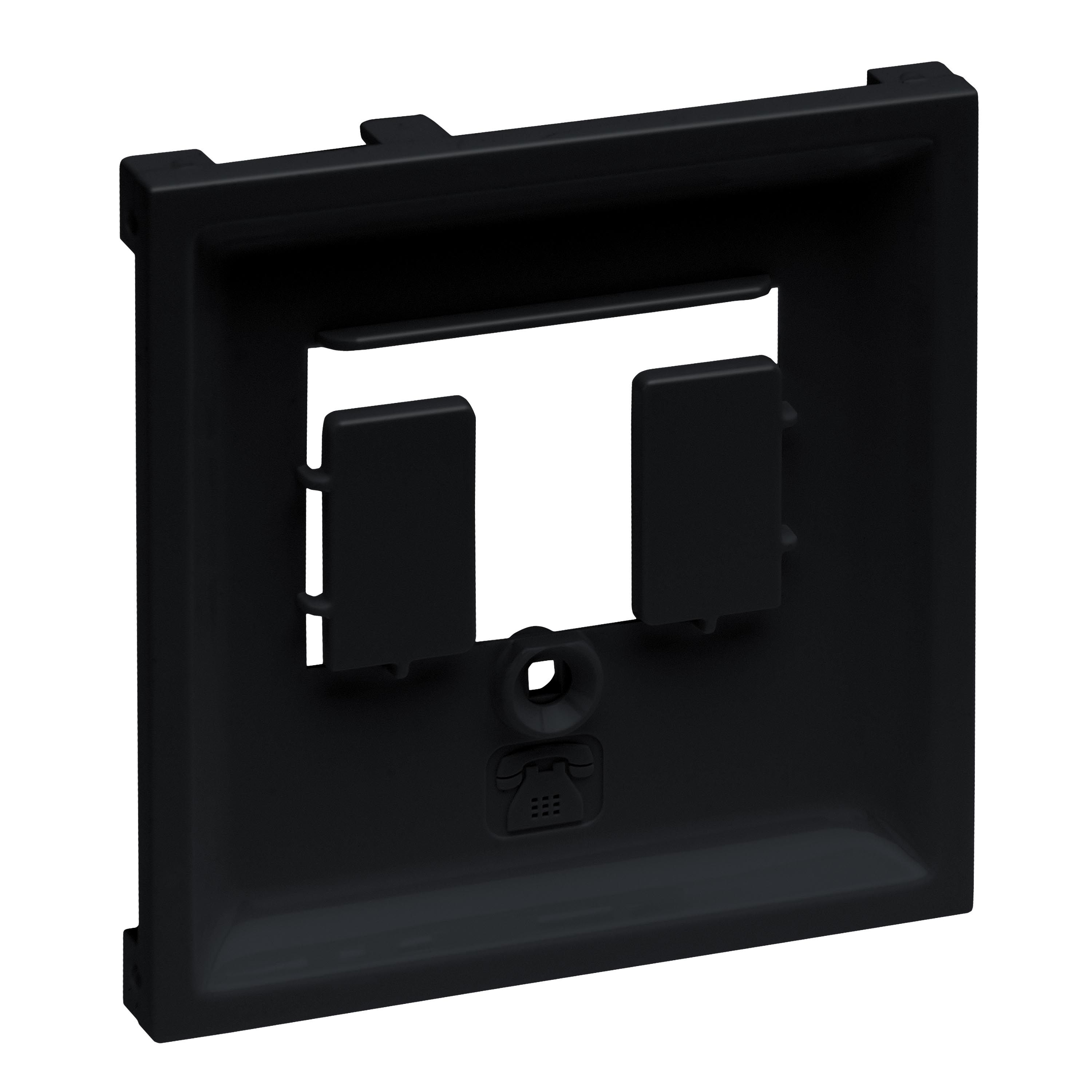 Legrand 765355 SEANO Abdeckung für österreichische (TDO) und deutsche (TAE) Telefonanschlussdose, schwarz lackiert