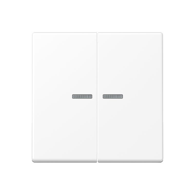 Jung A102KO5BFWWM Wippe mit Lichtleiter für Taster 2-fach, Thermoplast lackiert, F10, Serie A, schneeweiß matt