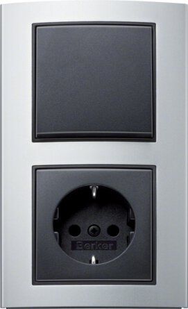 Berker 47231606 Schutzkontakt-Steckdose mit erhöhtem Berührungsschutz, S.1/B.3/B.7, anthrazit matt