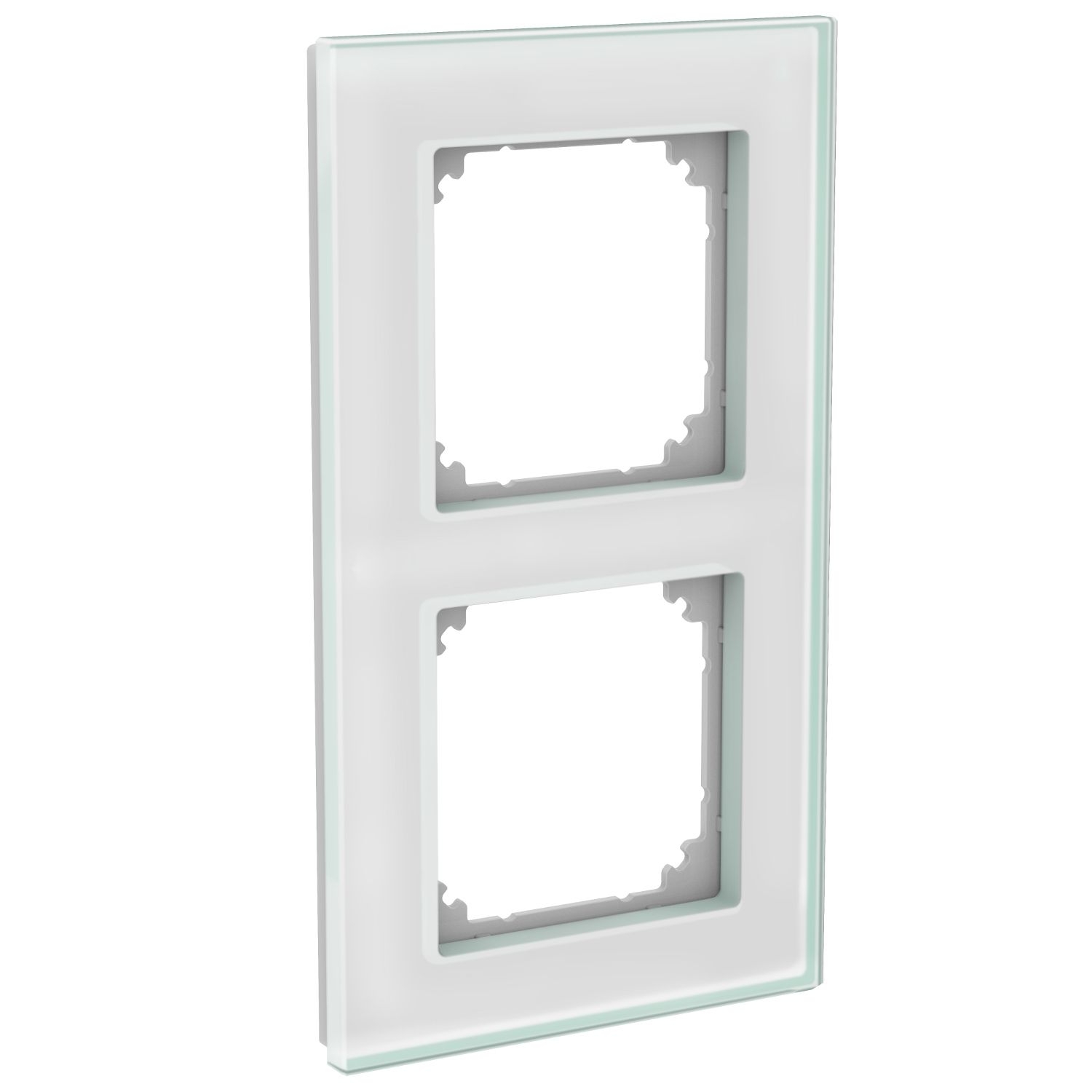 Elso WDE004036 Rahmen 2-fach, Glas, Exxact Solid, kristallweiß glänzend