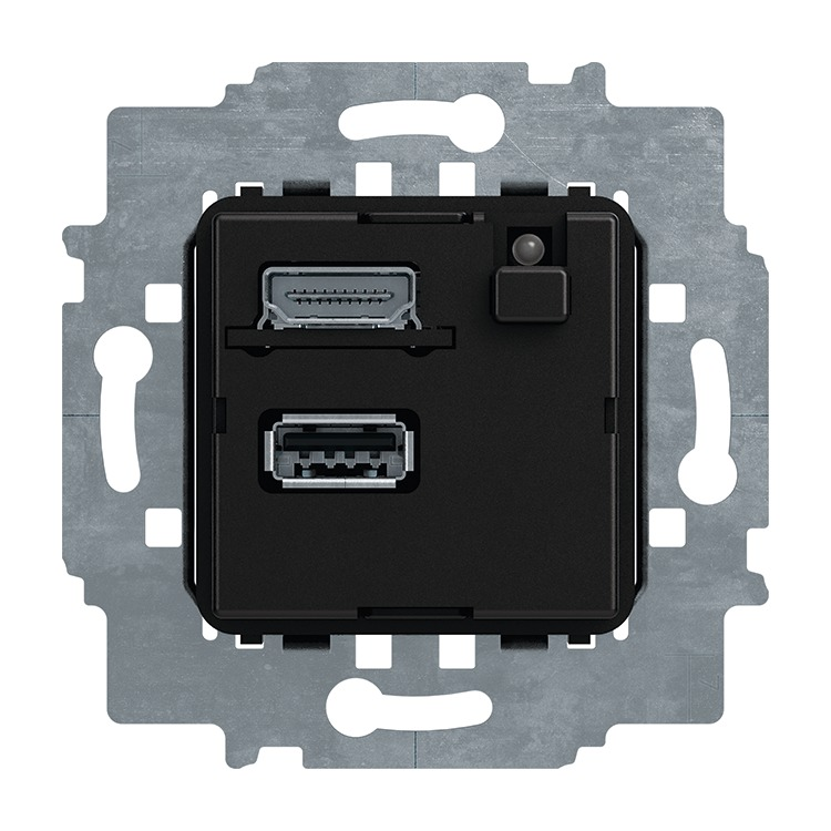 Busch-Jaeger 8231 U Multimedia Connector Unterputz (HDMI, USB, Bluetooth), schwarz